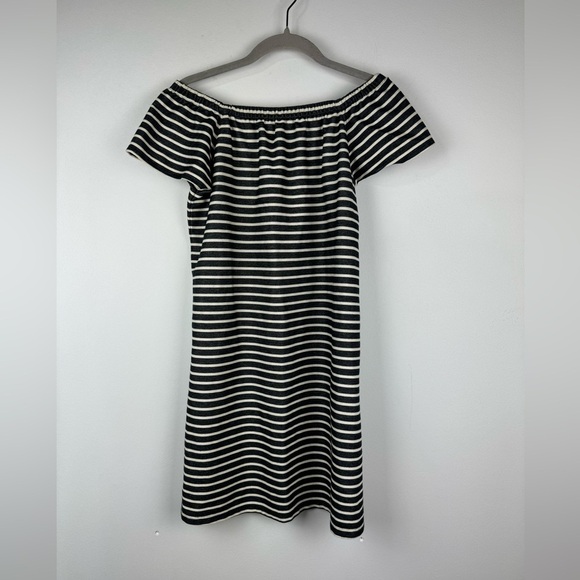 Madewell Dresses & Skirts - Madewell Mimi Stripe Off the Shoulder Minidress, Black and White Stripe, Size S